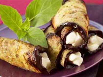 Aubergines grillees a la mozzarella