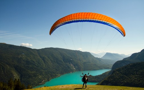 décollage parapente